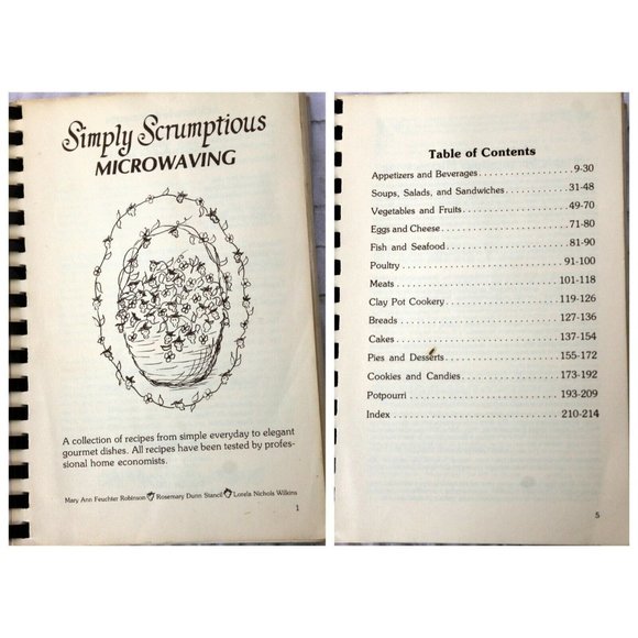 VTG 1982 Simply Scrumptious Microwaving Cookbook By Robinson Stancil  & Wilkins - Picture 3 of 11